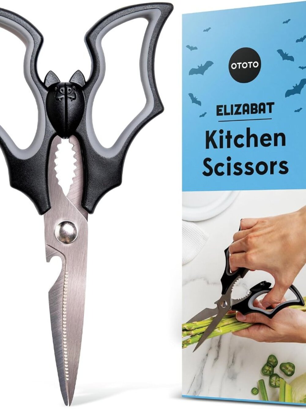 Original Elizabat Kitchen Scissors - Halloween Goth Cute Bat Kitchen Shears, Bat